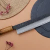 Couteau kiritsuke 24cm japonais artisanal Yuzo Black AS chêne brûlé
