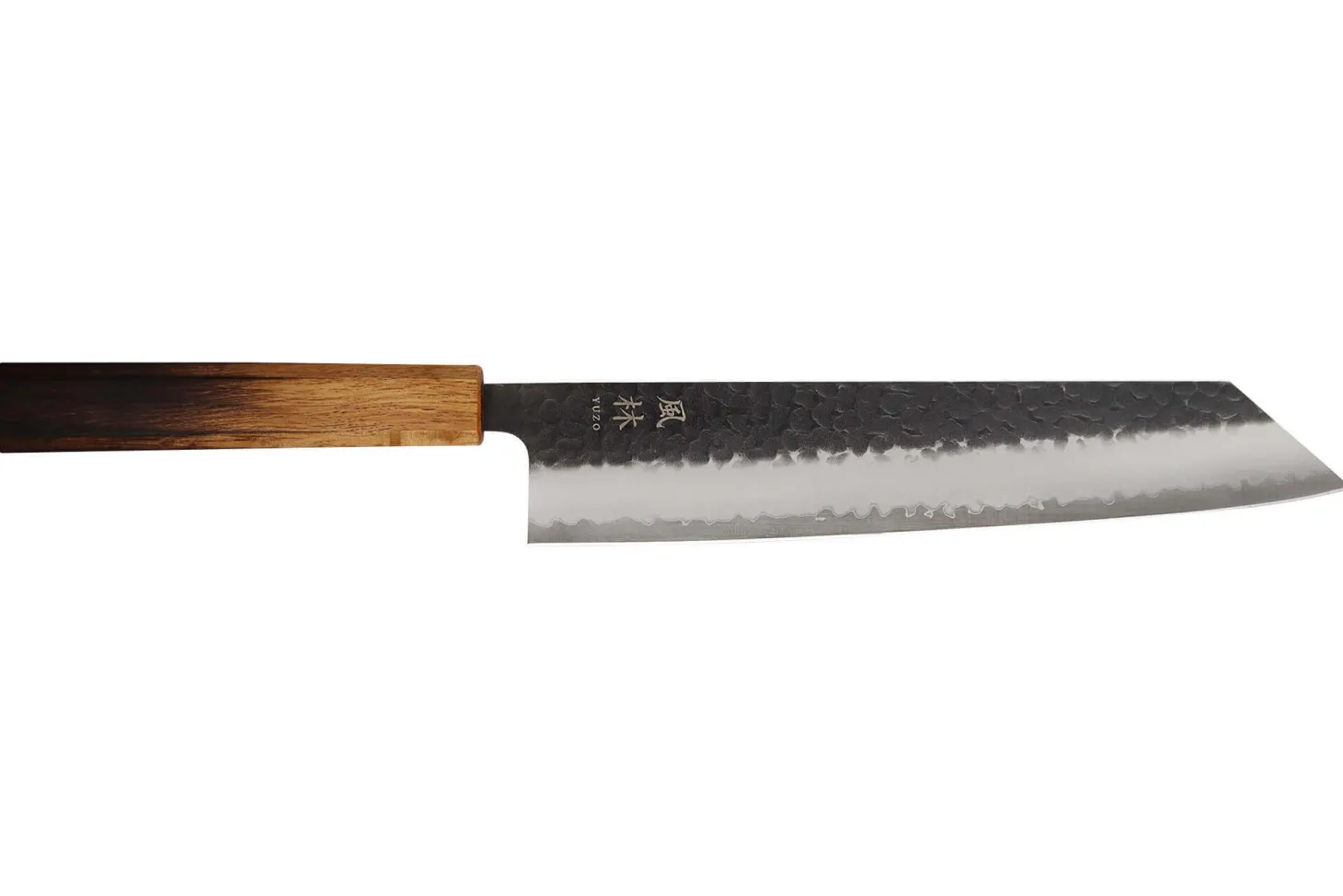 Couteau kiritsuke 24cm japonais artisanal Yuzo Black AS chêne brûlé