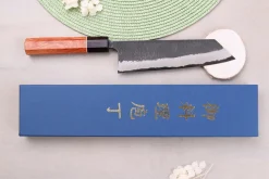 Couteau kiritsuke 18cm japonais artisanal Masashi Yamamoto BS1 Black Nashiji