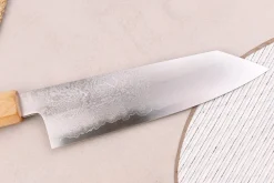 Couteau kiritsuke 18cm japonais artisanal Hado Ginsan Cherry damassé