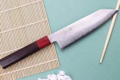 Couteau kiritsuke 17cm japonais artisanal Nakamura Kaishin Ginsan Damas
