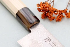Couteau kiritsuke 21cm japonais artisanal Toshitaka Suminagashi SG2 Damas