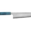 Couteau kiritsuke 20cm japonais artisanal Hado Shiosai VG10 manche bleu
