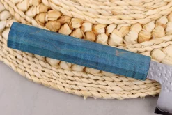 Couteau kiritsuke 20cm japonais artisanal Hado Shiosai VG10 manche bleu