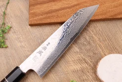Couteau kiritsuke 21cm japonais artisanal Sukenari ZDP-189 damas manche en ébène