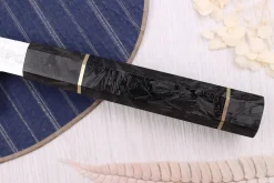 Couteau kiritsuke 20cm Kutoyama damas manche fibre de carbone