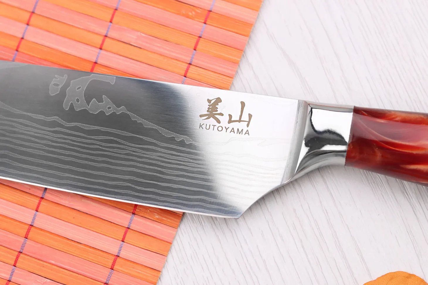 Couteau Kiritsuke 19cm Kutoyama Red Flame
