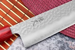 Couteau kiritsuke japonais artisanal Tsunehisa Aogami Super martelé 21cm