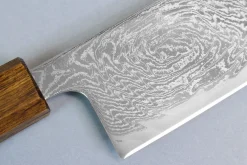 Couteau kiritsuke japonais artisanal Wusaki Unagi AUS10 damas 24cm manche chêne