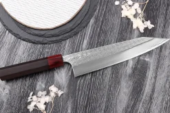 Couteau kiritsuke japonais artisanal Yoshimi Kato Minamo SG2 Tsuchime 21cm