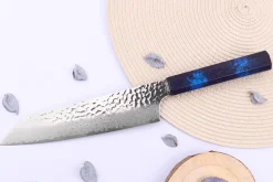 Couteau kiritsuke japonais 19cm Sakai Takayuki Nanairo Blue Damas VG10