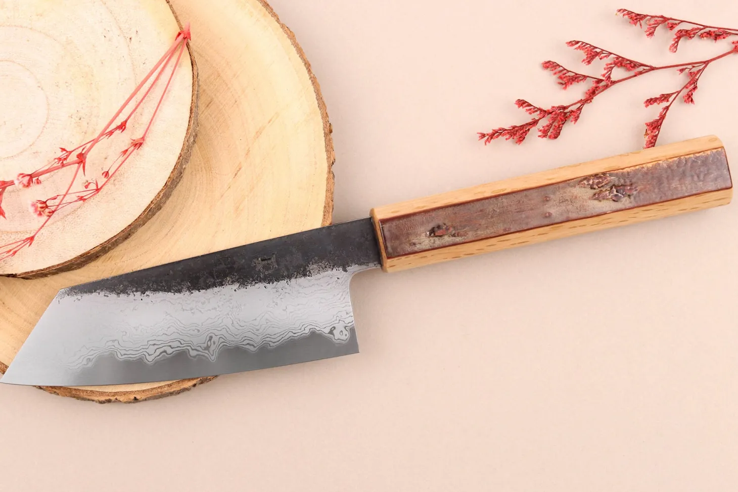 Couteau ko bunka 13,5cm japonais artisanal Hado Sumi B1D manche en cerisier