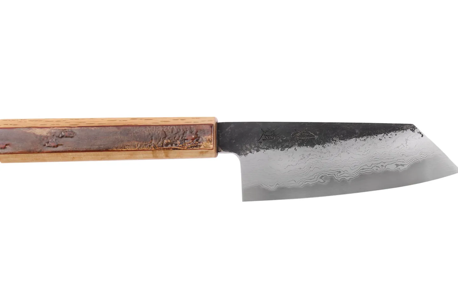 Couteau ko bunka 13,5cm japonais artisanal Hado Sumi B1D manche en cerisier