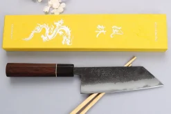 Couteau ko-bunka 13,5cm japonais artisanal Yuzo Black Nashiji