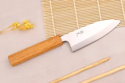 Couteau ko-deba 12cm artisanal japonais Tsunehisa AUS8 manche en chêne