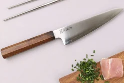 Couteau ko santoku 15cm japonais artisanal Wusaki Hikari SLD manche bubinga