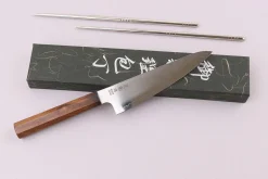 Couteau ko santoku 15cm japonais artisanal Wusaki Hikari SLD manche bubinga