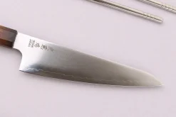 Couteau ko santoku 15cm japonais artisanal Wusaki Hikari SLD manche bubinga