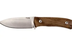 Couteau LionSteel M4.WN lame 9,5cm manche en bois de noyer + étui en cuir