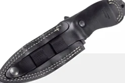 Couteau LionSteel T5.MI lame 12,8cm manche en micarta noir + étui en cuir