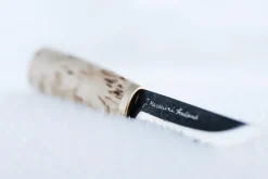 Couteau Marttiini Arctic 535010 lame carbone 9cm manche en bouleau madré + étui