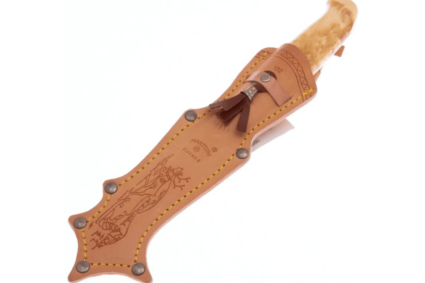 Couteau Marttiini Lynx 132 132010 lame 11cm manche bouleau madré + étui