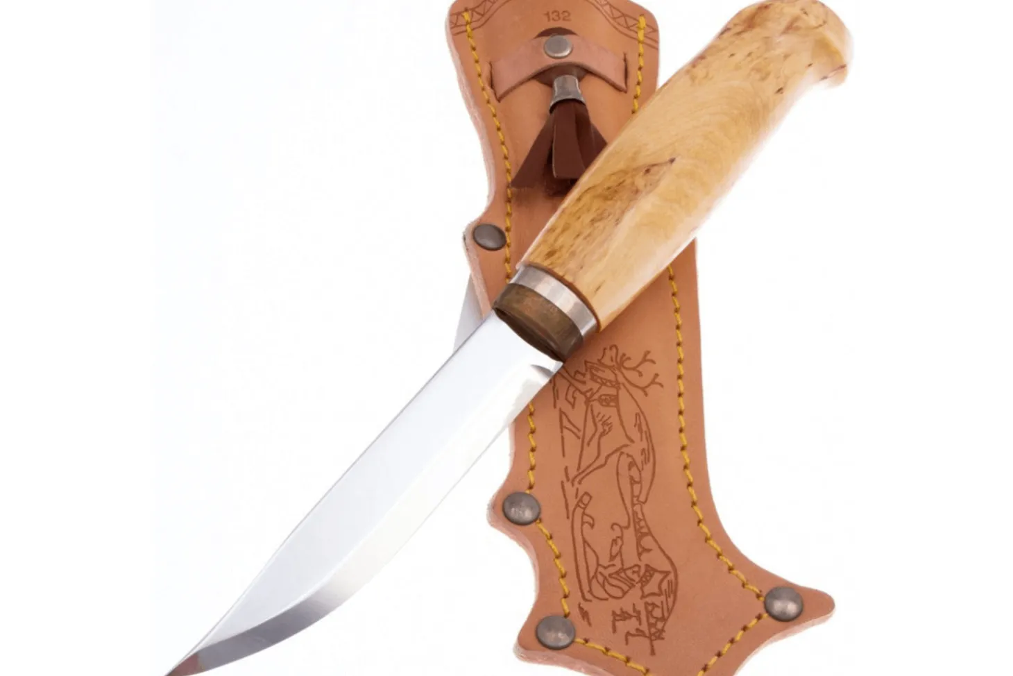 Couteau Marttiini Lynx 132 132010 lame 11cm manche bouleau madré + étui