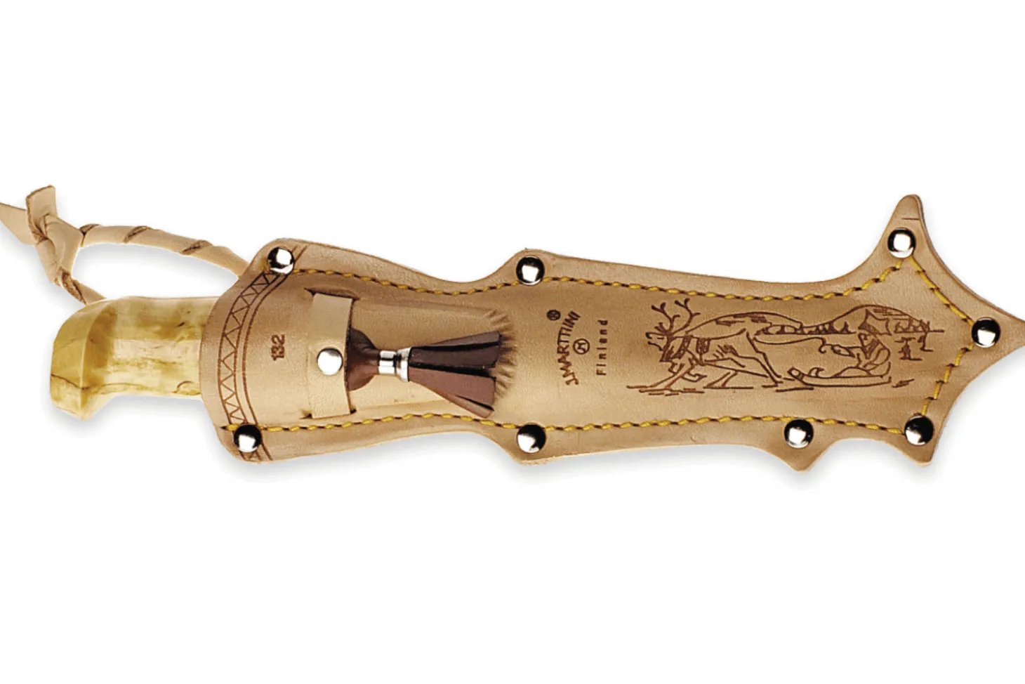 Couteau Marttiini Lynx 132 132010 lame 11cm manche bouleau madré + étui