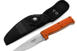 Couteau Maserin Croz 976.A lame 11cm manche en G10 orange + étui en nylon