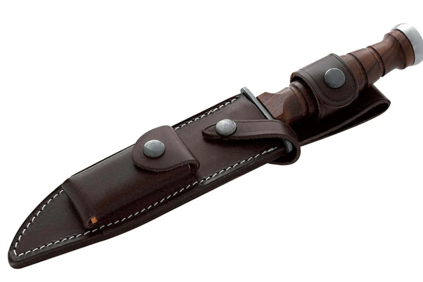 Couteau Maserin 3EME R.E.I. 6009 lame 18cm manche en bois + étui en cuir et pierre à aiguiser