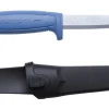 Couteau Mora Basic 546 12241 lame inox 9,1cm manche en polypropylène bleu avec étui