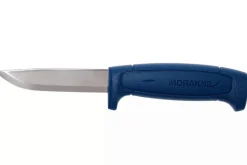 Couteau Mora Basic 546 12241 lame inox 9,1cm manche en polypropylène bleu avec étui
