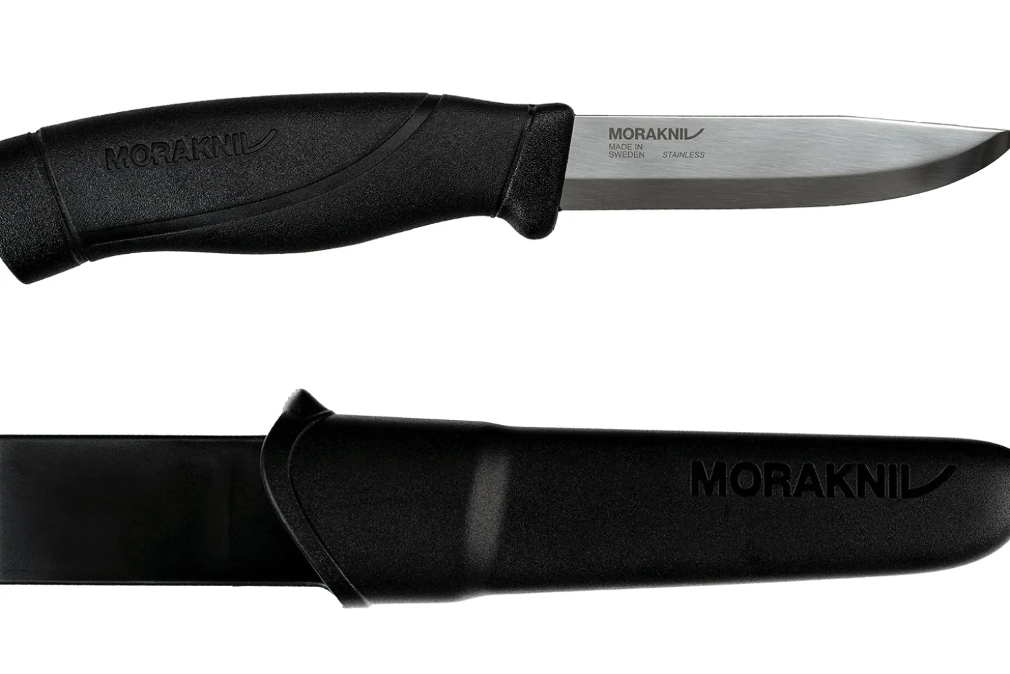 Couteau Mora Companion Heavy Duty 13158 lame inox 10,4cm manche caoutchouc noir + étui