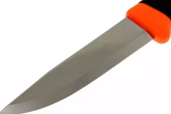Couteau Mora Companion Heavy Duty F 12211 lame carbone 10,4cm manche caoutchouc noir/orange + étui