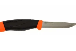 Couteau Mora Companion Heavy Duty F 12211 lame carbone 10,4cm manche caoutchouc noir/orange + étui