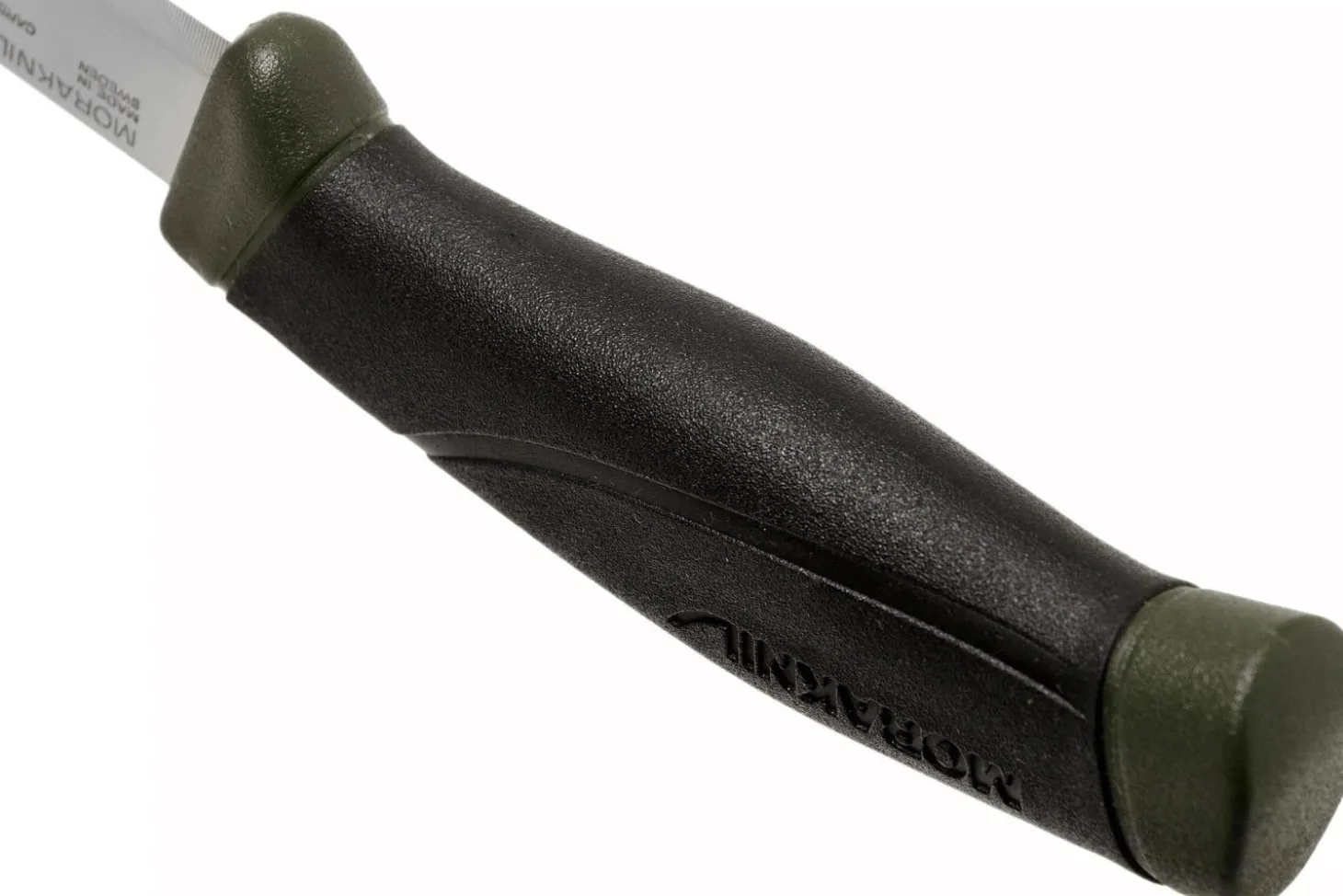 Couteau Mora Companion MG 11863 lame carbone 10,4cm manche caoutchouc noir/kaki + étui