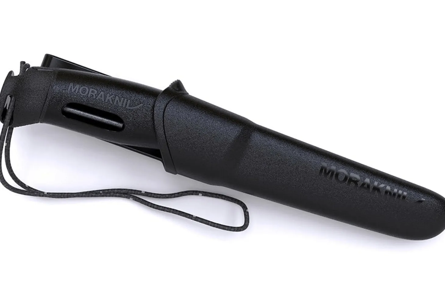 Couteau Mora Companion Spark 13567 lame inox 10,4cm manche caoutchouc noir avec pierre à feu + étui