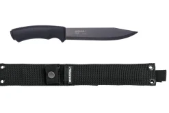 Couteau Mora Pathfinder Noir 12355 lame carbone 17,2cm manche polypropylène noir + étui