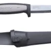 Couteau Mora Pro Robust 12249 lame carbone 9,1cm manche caoutchouc gris + étui