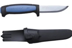 Couteau Mora Pro S 12242 lame inox 9,1cm manche caoutchouc bleu + étui