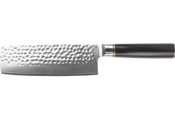 Couteau nakiri 17cm Fukito Ébène Damas martelé