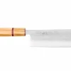 Couteau nakiri 16,5cm japonais artisanal Yuzo SLD olivier et sequoia