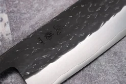 Couteau nakiri 16,5cm japonais artisanal Yuzo Black SLD ébène et olivier