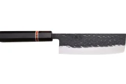 Couteau nakiri 16,5cm japonais artisanal Yuzo Black SLD ébène et cognassier