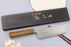 Couteau nakiri 16,5cm japonais artisanal Yu Kurosaki Gekko San Maï