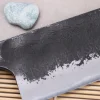 Couteau nakiri 16,5cm japonais artisanal Naoki Mazaki WS2 Black Nashiji