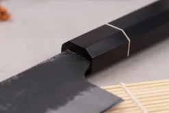 Couteau nakiri 16,5cm japonais artisanal Naoki Mazaki WS2 Black Nashiji
