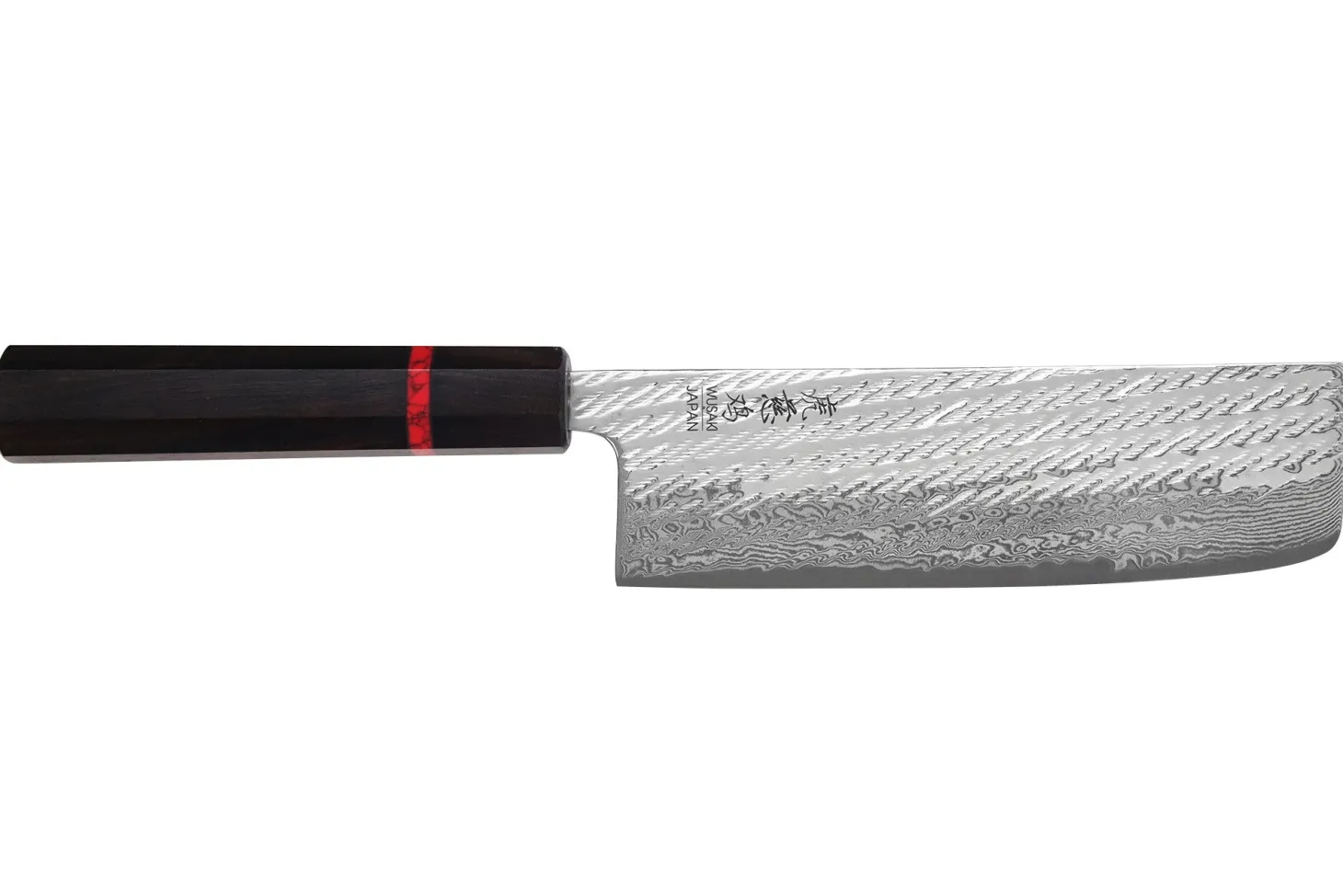 Couteau nakiri 16,5cm japonais artisanal Wusaki Nawame AUS10 damas