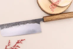 Couteau nakiri 16,5cm japonais artisanal Hado Sumi B1D manche en chêne