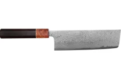 Couteau nakiri 16,5cm japonais artisanal Toshihiro Wakui Aogami 2 damas laminé
